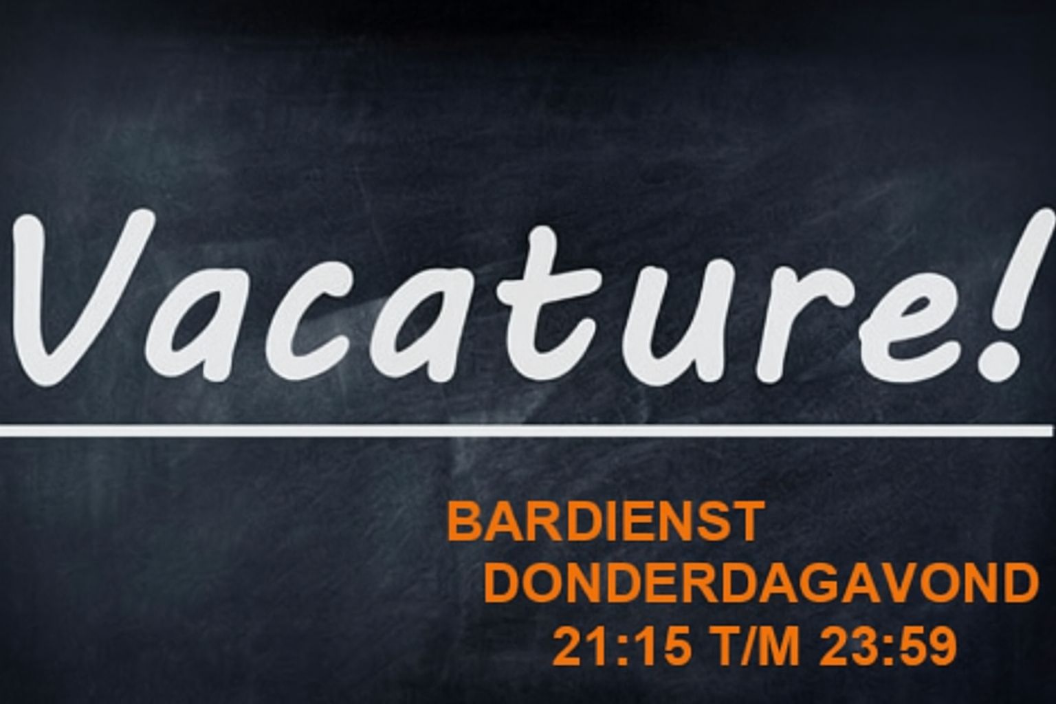 Gezocht: bardienst voor de donderdagavond