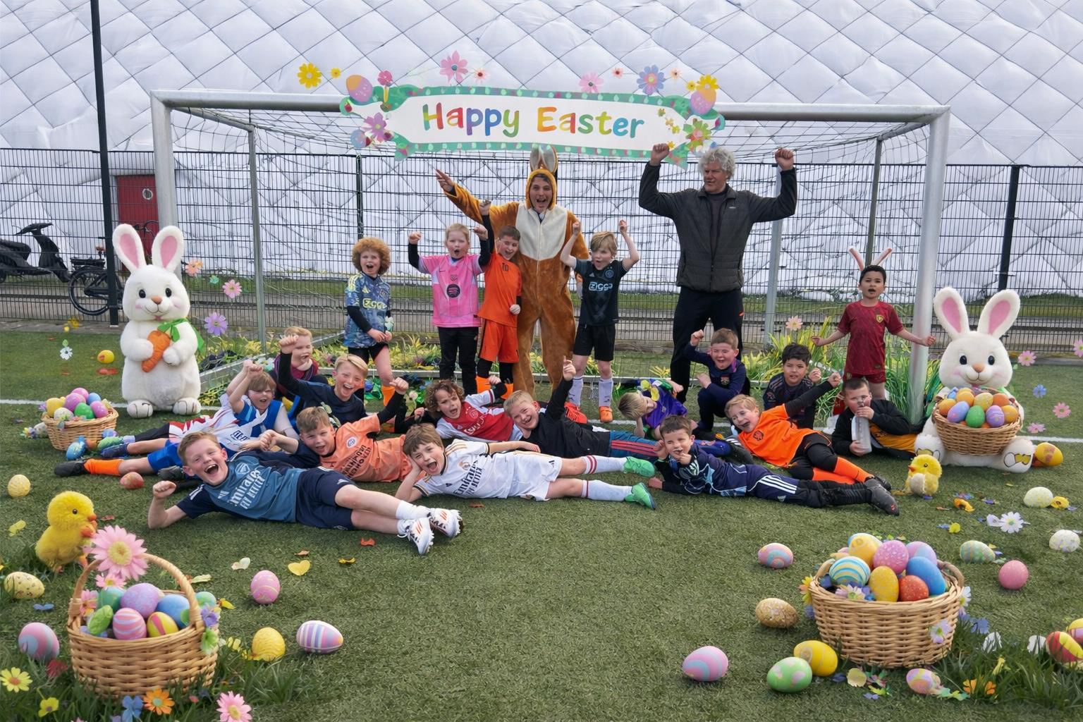 Bezoek van de paashaas!