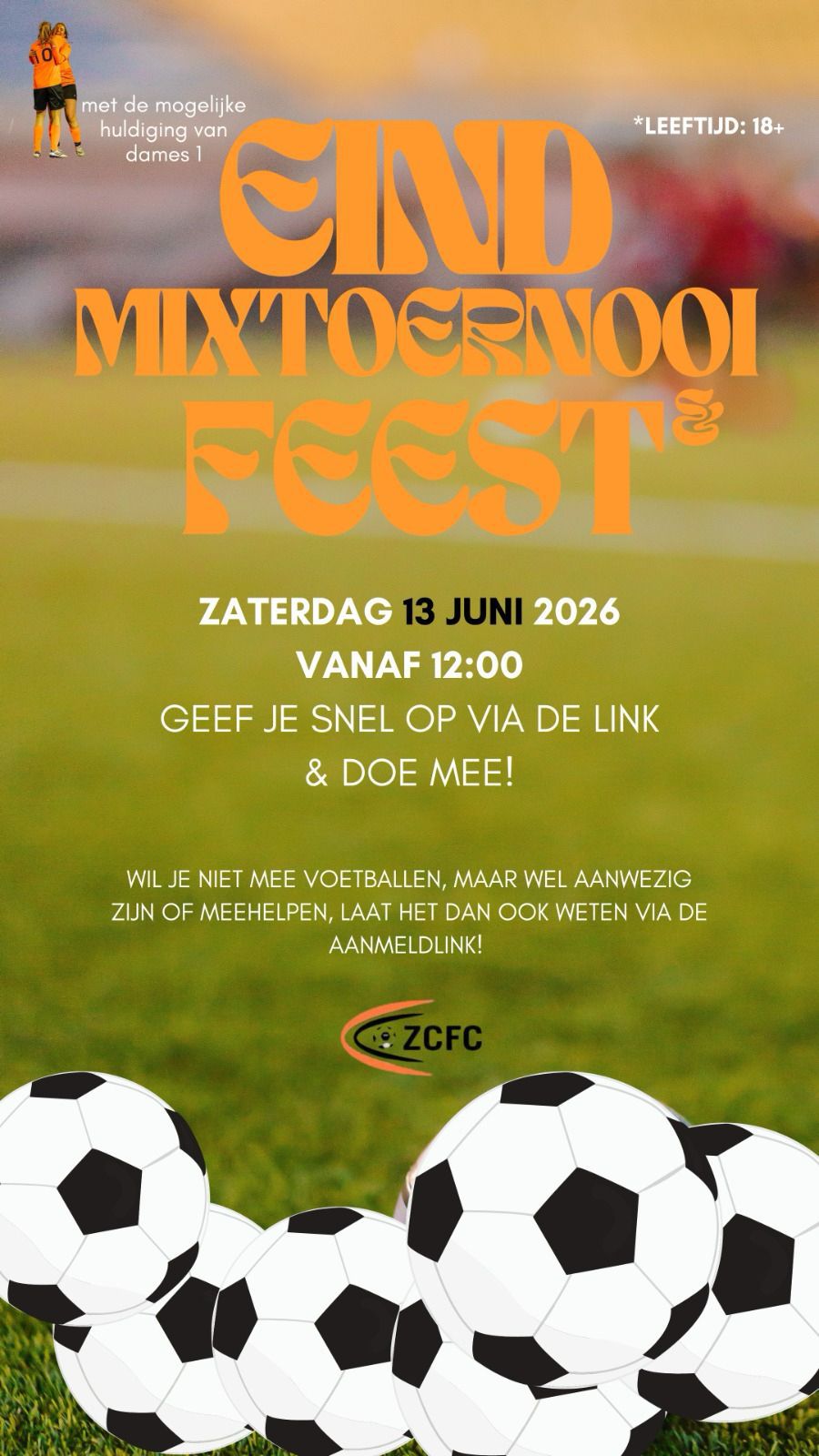 Eindfeest zaterdag 13 juni 2026